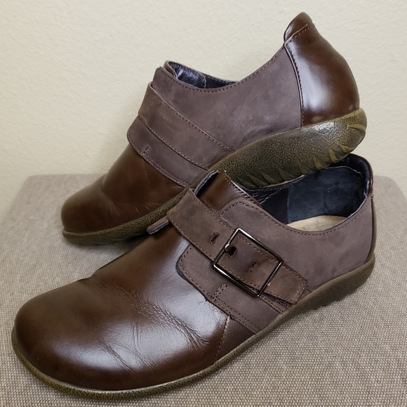 Naot Tane Leather Flats with Buckle Detail Slip on - Picture 1 of 7